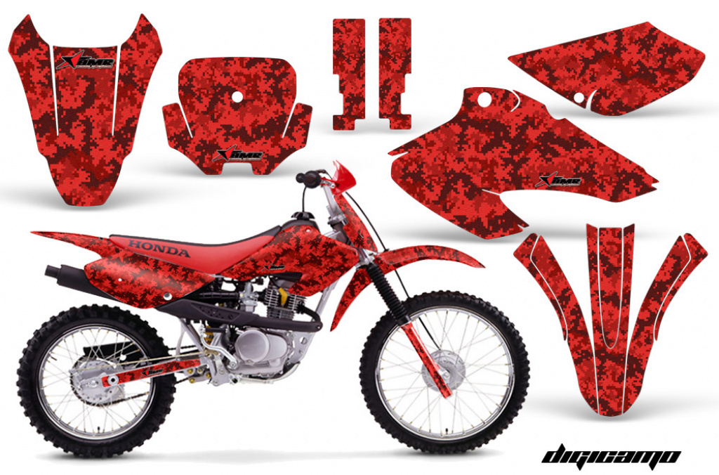 Digicamo Red with number plates for Honda XR80/XR100 2001-2003