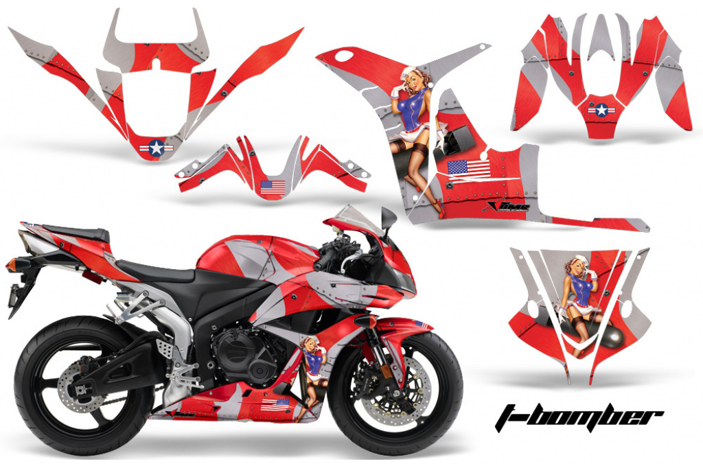 T-Bomber Rot für Honda Sport Bike CBR 600RR 2007-2008