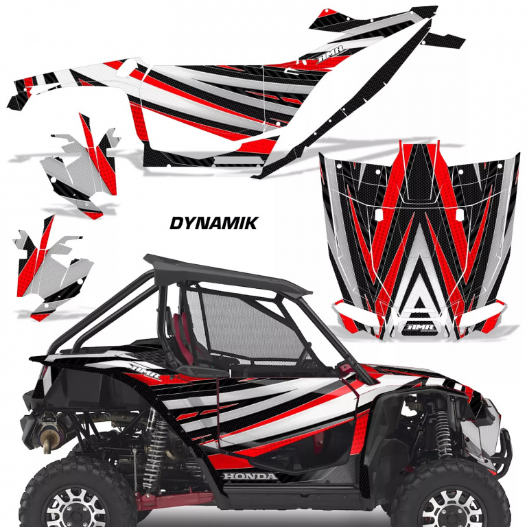 Dynamik Background = Black, Design color = Red for Honda Talon 1000X/R 2 Door 2019-2022