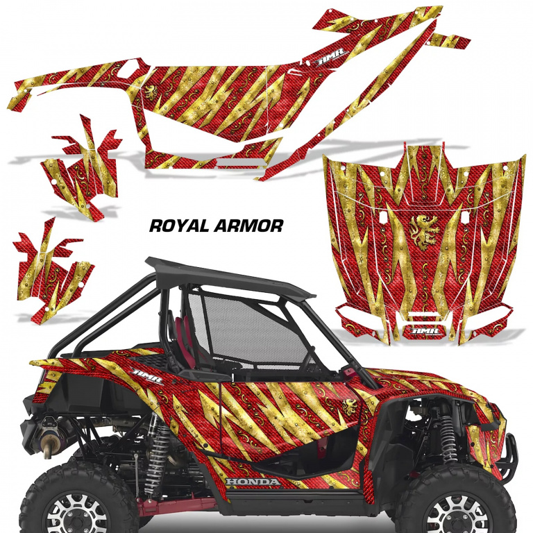 Royal Armor Background = Red, Design color = Yellow for Honda Talon 1000X/R 2 Door 2019-2022