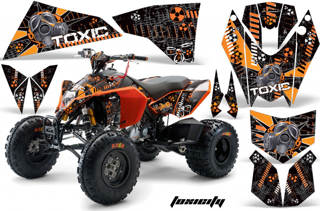 Toxicity Background = Black, Design color = Orange for KTM SX 505 Quad