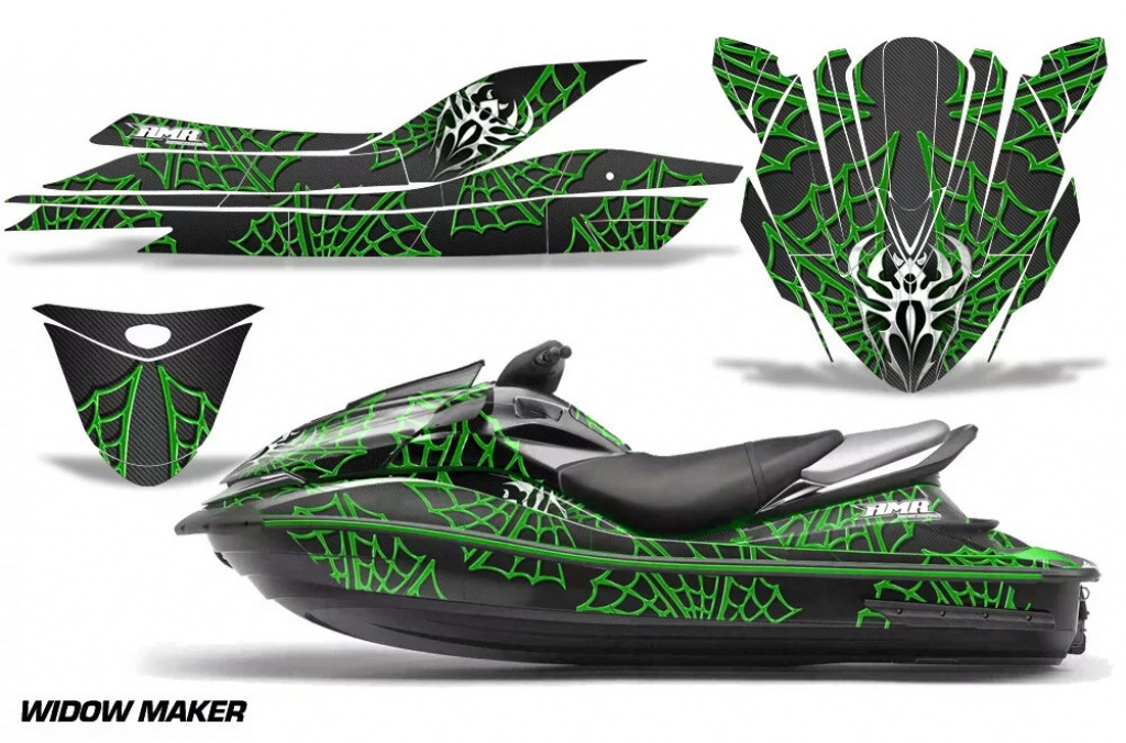 Widow Maker Hintergrund = Schwarz, Designfarbe = Grün für Kawasaki 250X/260X/260LX 2007-2012
