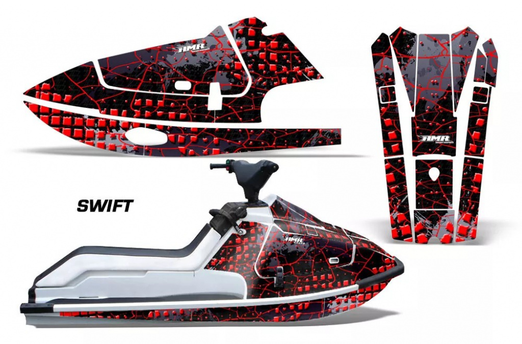 Swift Hintergrund = Schwarz, Designfarbe = Rot für Kawasaki K2 650 1986-1995