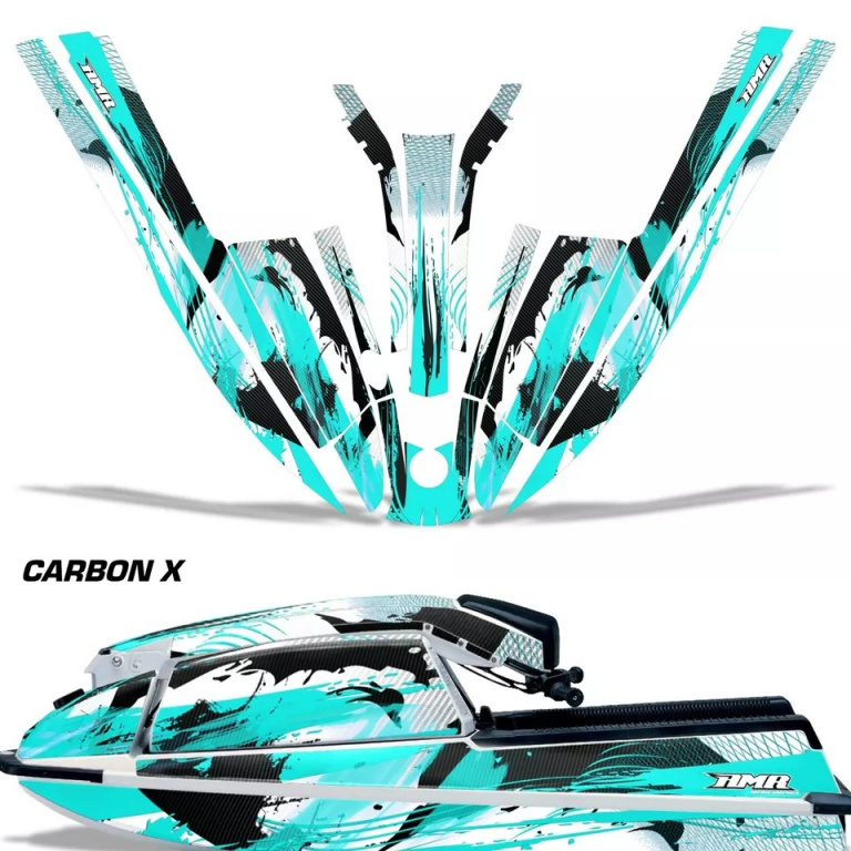 Carbon-X Teal Blau für Kawasaki 440/550 SX 1982-1995