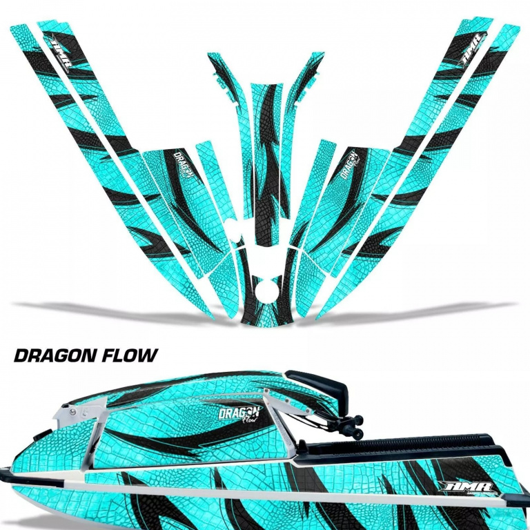 Dragon Flow Teal Blau für Kawasaki 440/550 SX 1982-1995