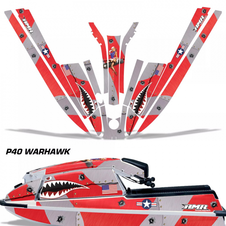 P40-Warhawk Rot für Kawasaki 440/550 SX 1982-1995