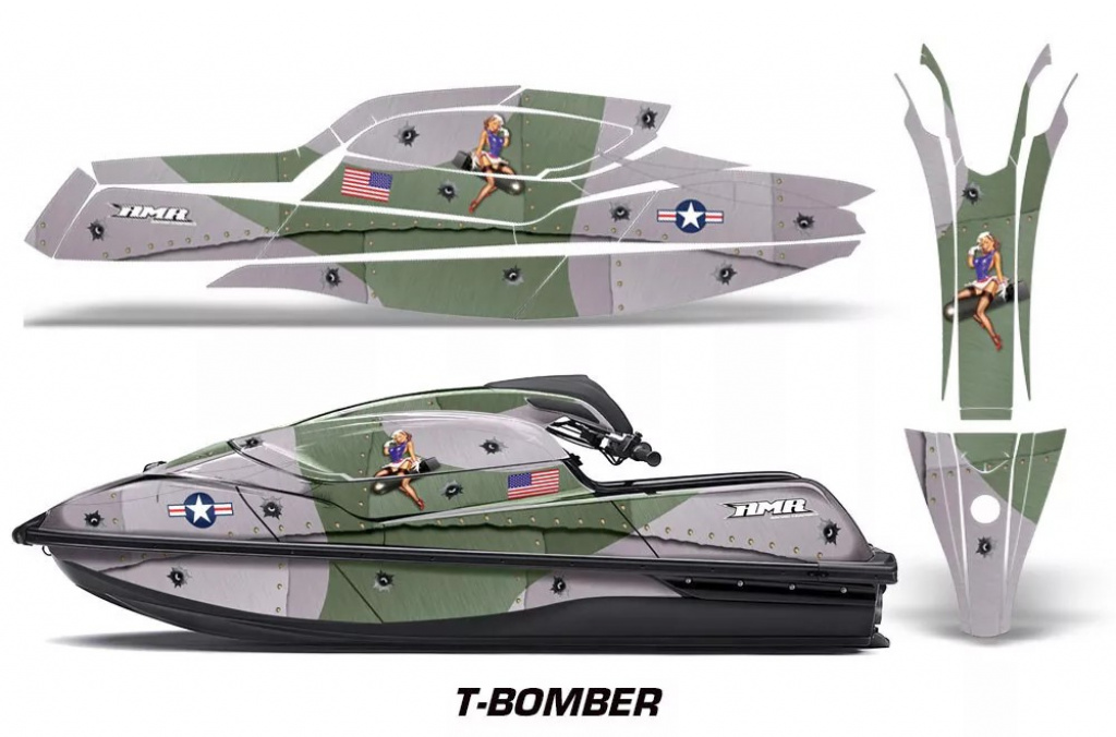 T-Bomber Army Grün für Kawasaki SX-R SXR JS1500 2017-2022