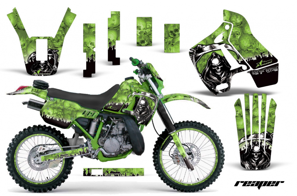 Reaper Grün mit Nummernfeldern für Kawasaki KDX200 1989-1994