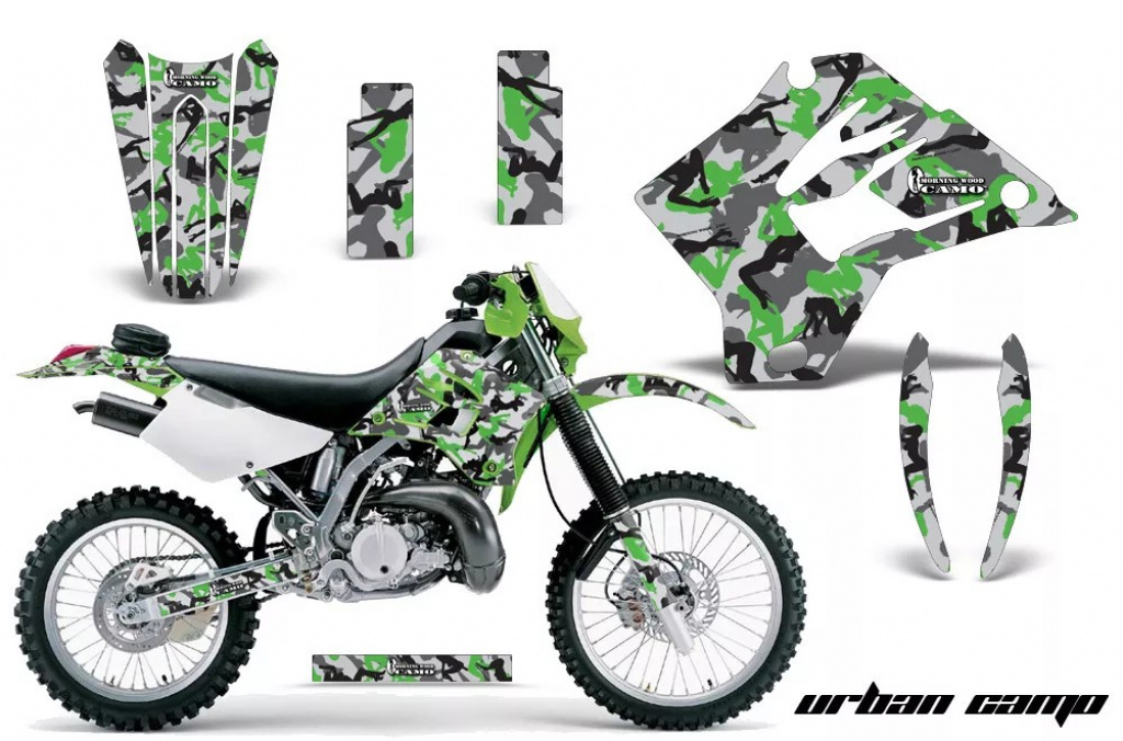 Urban Camo Grün ohne Nummernfeldern für Kawasaki KDX200 1995-2006