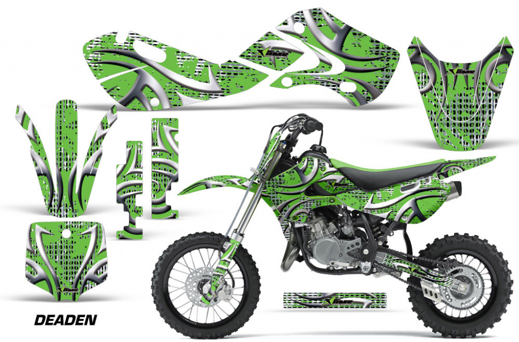 Deaden Green with number plates for Kawasaki KLX110 2002-2009