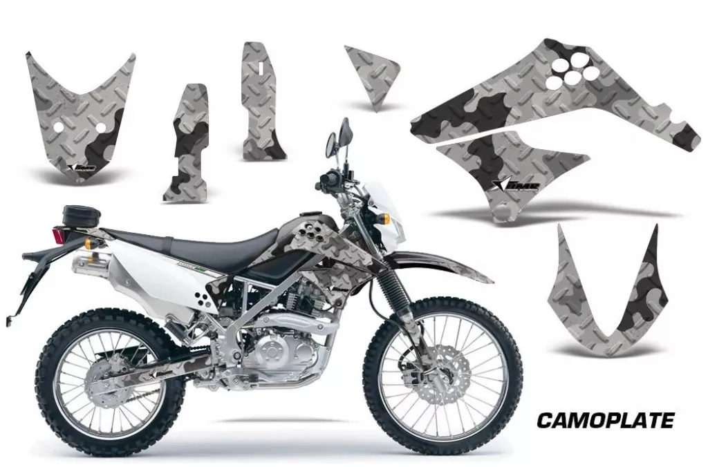 Camoplate Silber ohne Nummernfeldern für Kawasaki KLX125 D-Tracker 2010-2016