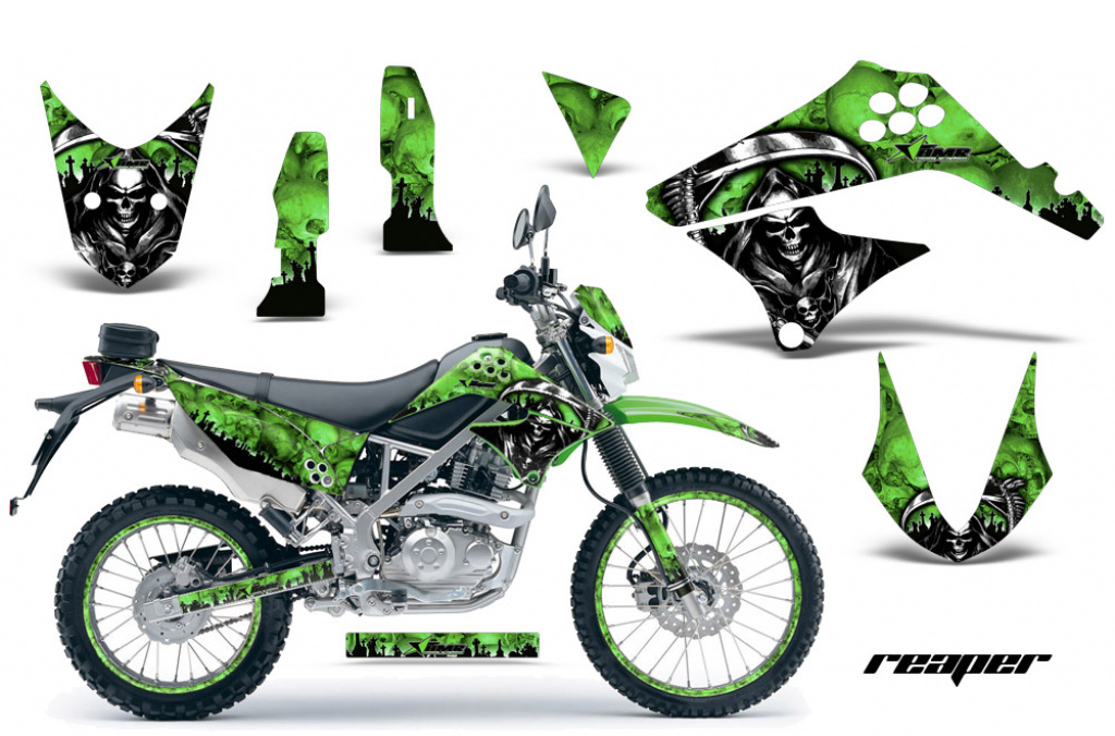 Reaper Green with number plates for Kawasaki KLX125 D-Tracker 2010-2016