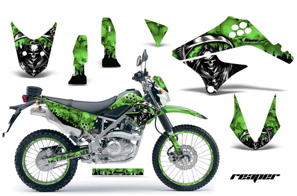Reaper Grün mit Nummernfeldern für Kawasaki KLX125 D-Tracker 2010-2016