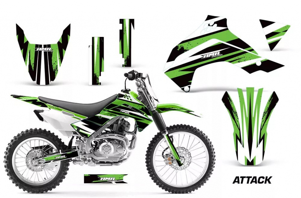 Attack Grün ohne Nummernfeldern für Kawasaki KLX140 2008-2019