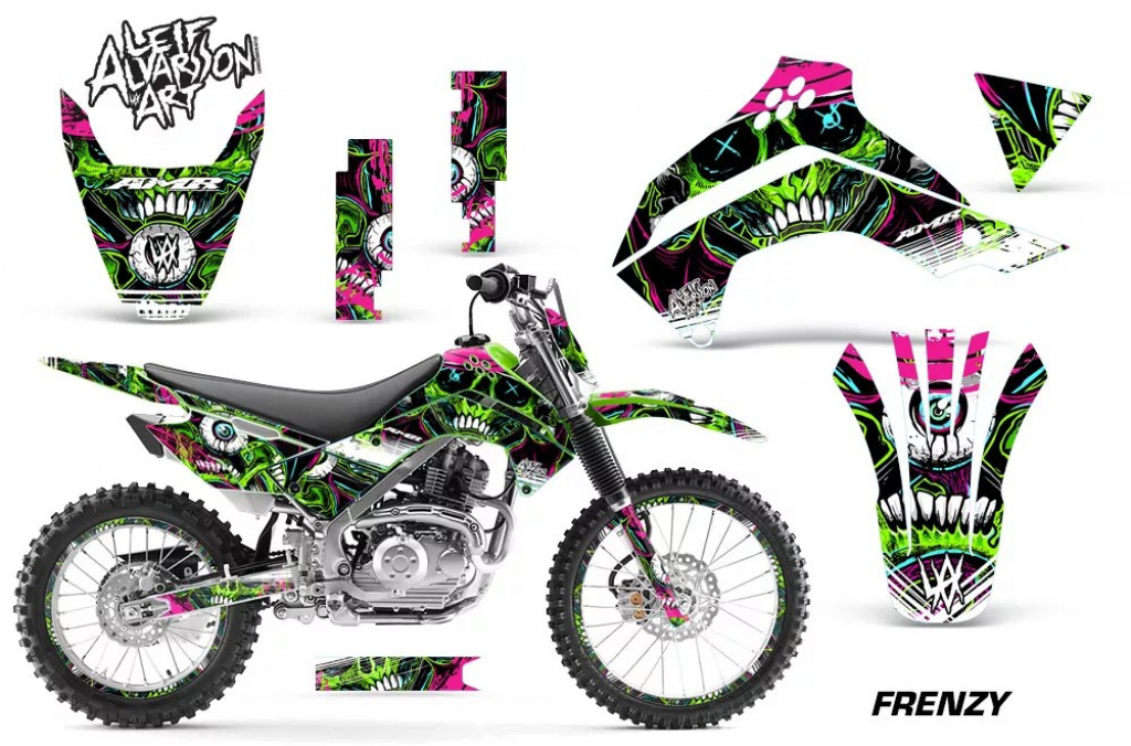 Frenzy Grün ohne Nummernfeldern für Kawasaki KLX140 2008-2019