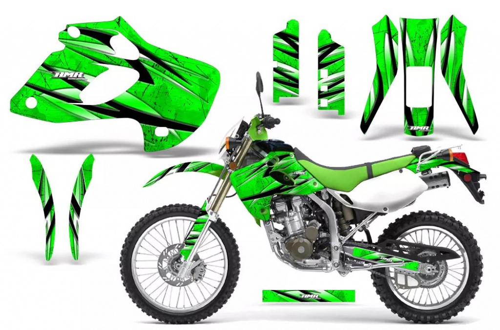 Fade Grün ohne Nummernfeldern für Kawasaki KLX250 1998-2003