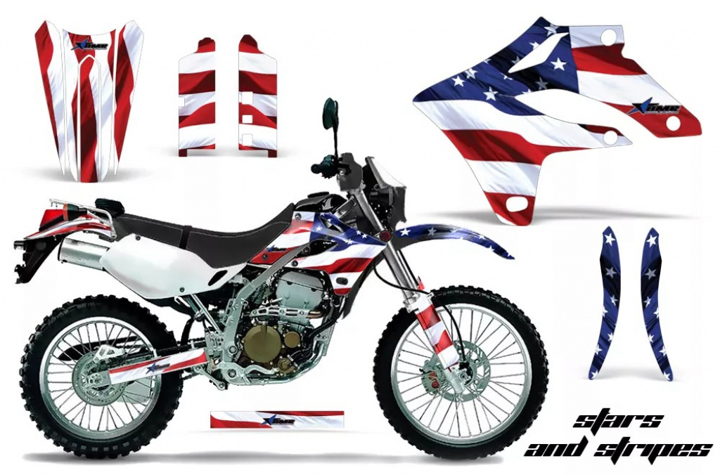 Stars and Stripes ohne Nummernfeldern für die Kawasaki KLX250 2004-2007