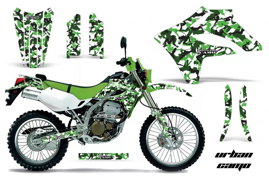 Urban Camo Grün ohne Nummernfeldern für Kawasaki KLX250 2004-2007