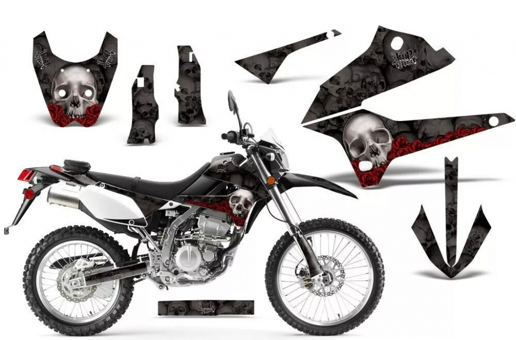 Bone Collector Schwarz ohne Nummernfeldern für Kawasaki KLX250 2008-2018