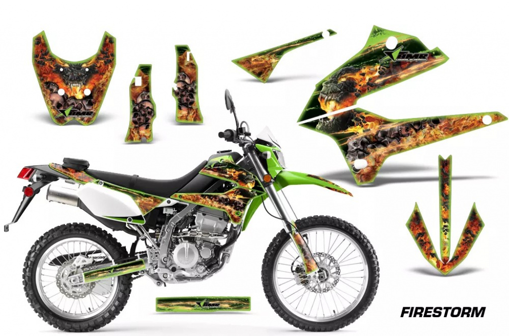 Firestorm Grün ohne Nummernfeldern für Kawasaki KLX250 2008-2018