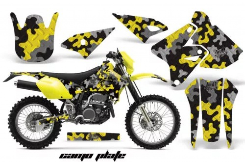 Camoplate Gelb ohne Nummernfeldern für Kawasaki KLX400 2000-2016
