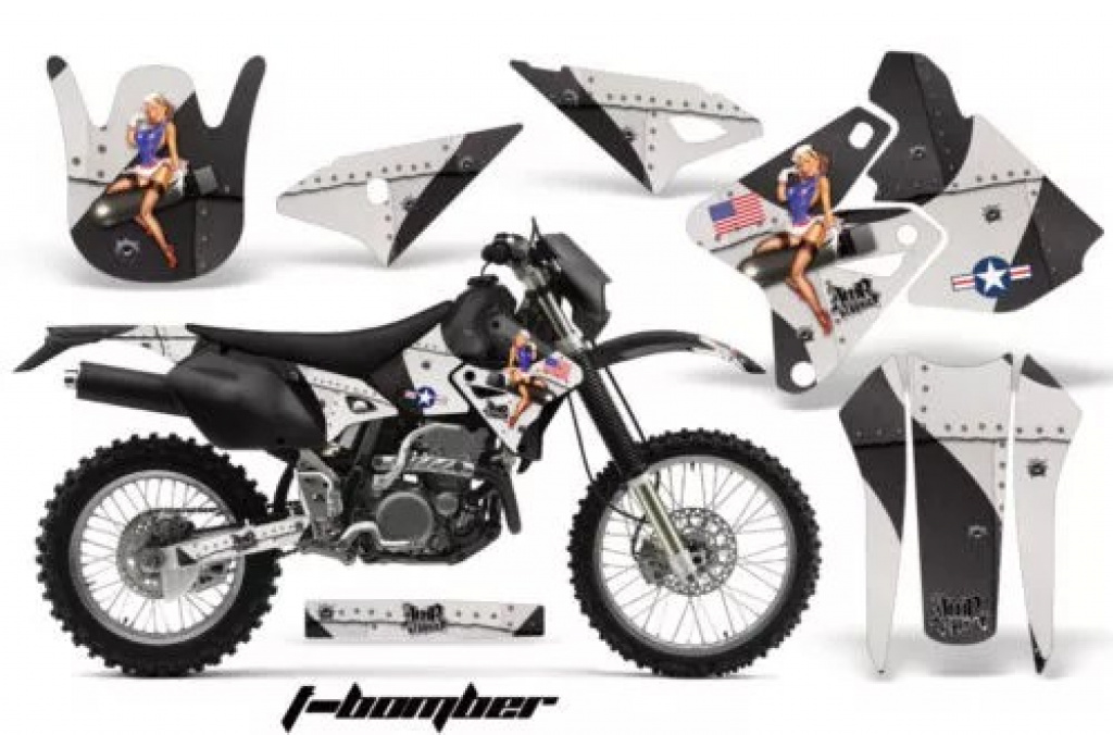 T-Bomber Schwarz ohne Nummernfeldern für Kawasaki KLX400 2000-2016