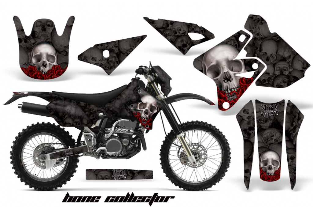 Bone Collector Schwarz mit Nummernfeldern für Kawasaki KLX400 2000-2016