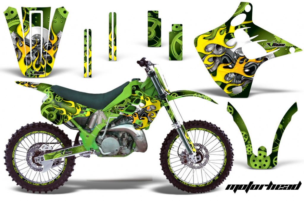 Motorhead Grün mit Nummernfeldern für Kawasaki KX125/250 1990-1991