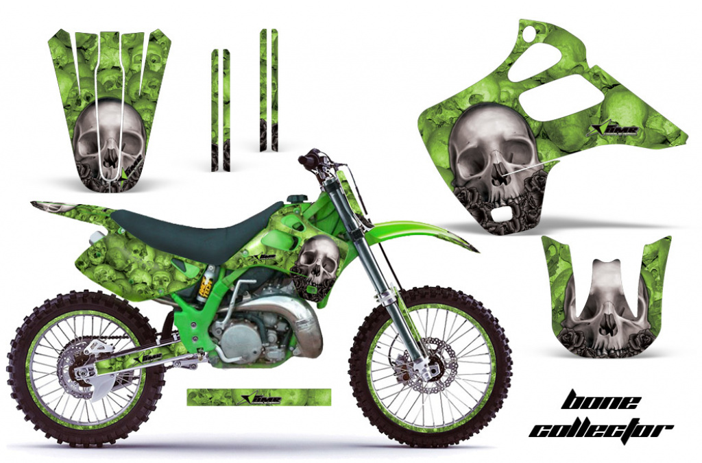 Bone Collector Grün mit Nummernfeldern für Kawasaki KX125/250 1992-1993