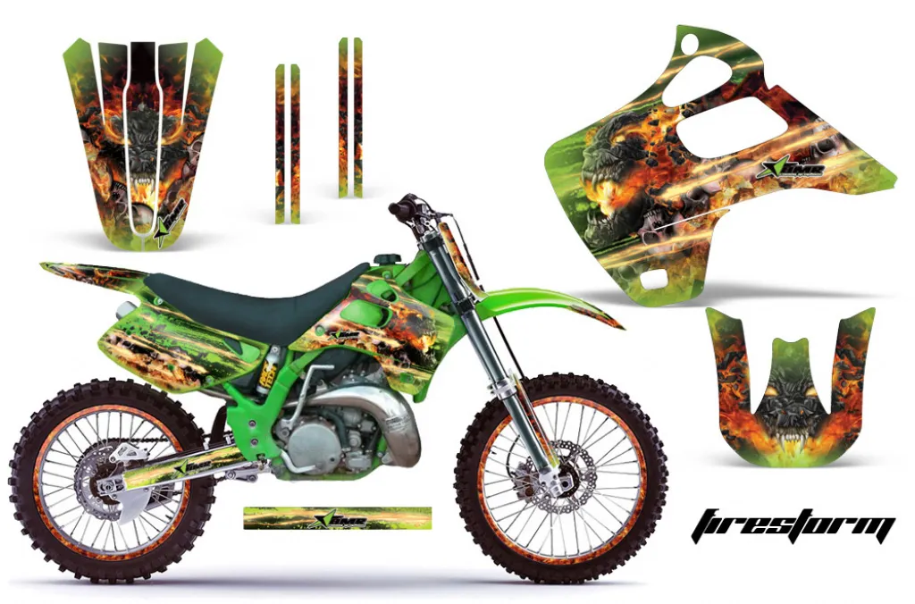 Firestorm Grün mit Nummernfeldern für Kawasaki KX125/250 1992-1993