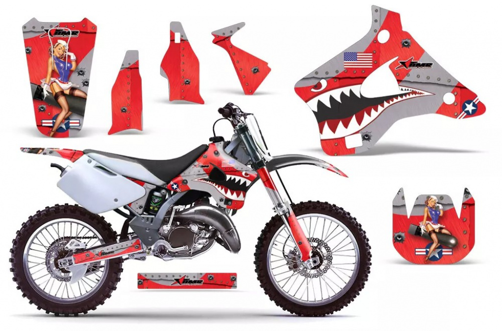 P40-Warhawk Red without number plates for Kawasaki KX125/250 1994-1998