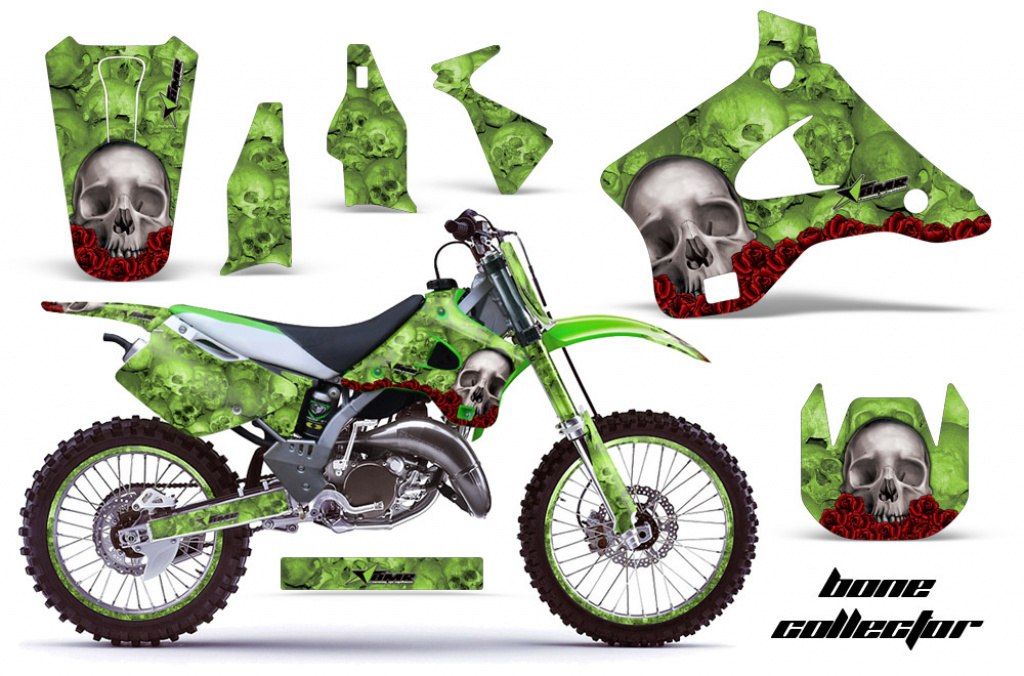 Bone Collector Green with number plates for Kawasaki KX125/250 1994-1998
