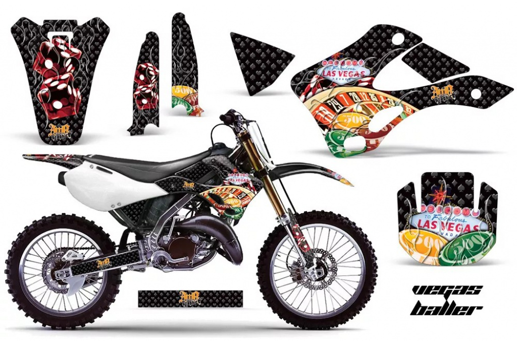 Vegas Baller Schwarz ohne Nummernfeldern für Kawasaki KX125/250 1999-2002
