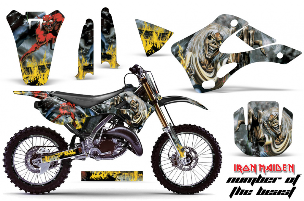 Iron Maiden - Number of the beast mit Nummernfeldern für Kawasaki KX125/250 1999-2002