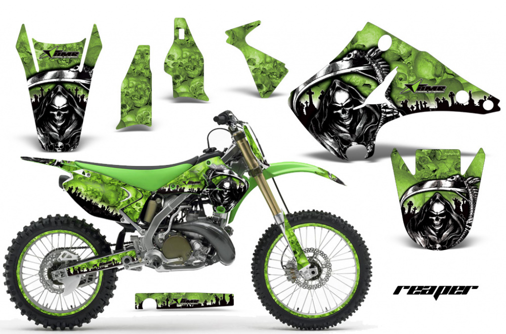 Reaper Grün mit Nummernfeldern für Kawasaki KX125/250 2003-2016
