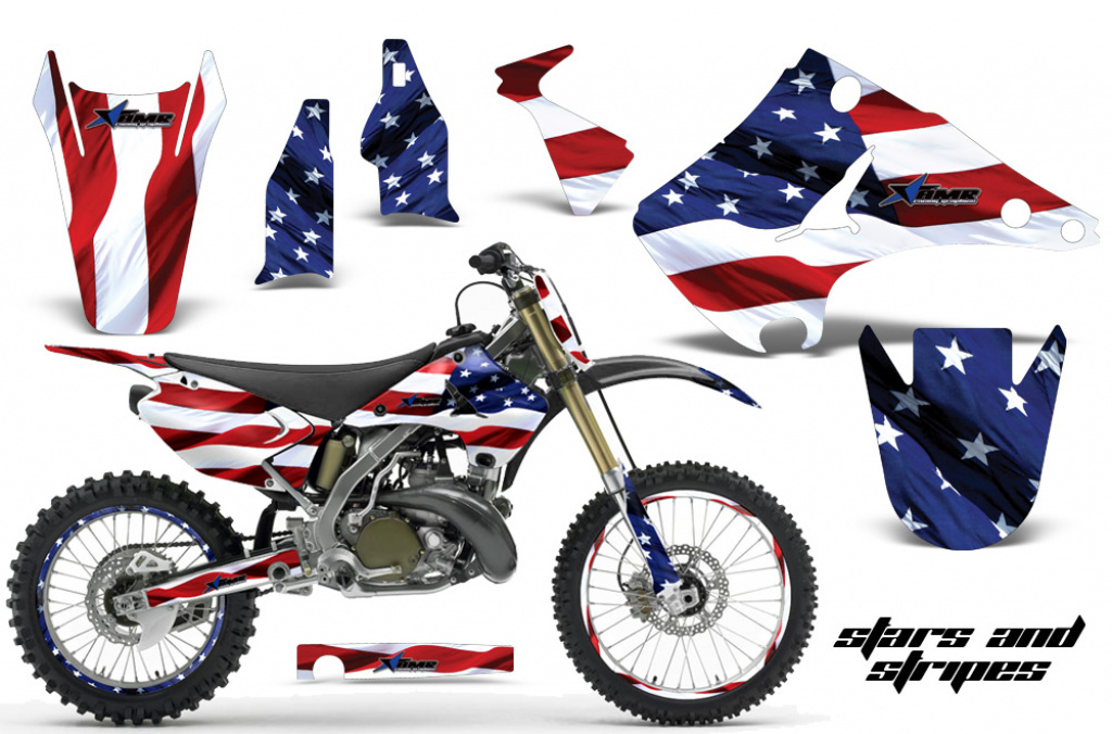 Stars and Stripes mit Nummernfeldern für Kawasaki KX125/250 2003-2016