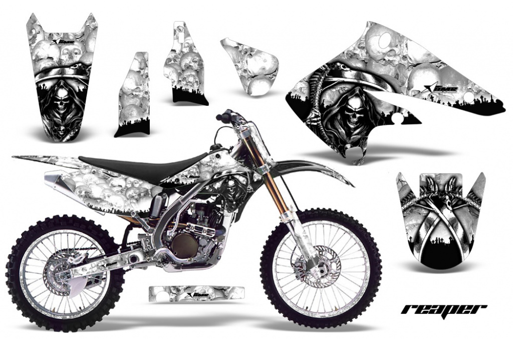 Reaper White with number plates for Kawasaki KX250F 2004-2005