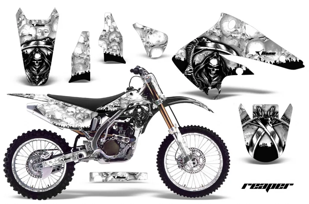Reaper Weiß mit Nummernfeldern für Kawasaki KX250F 2004-2005
