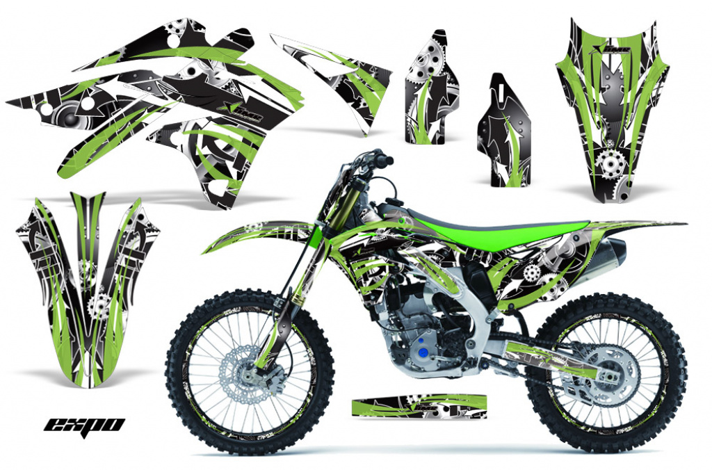 Expo Grün mit Nummernfeldern für Kawasaki KX250F 2013-2016