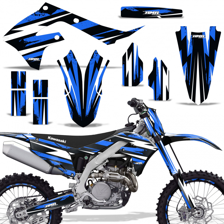 Attack Blue with number plates for Kawasaki KX450F 2019-2023
