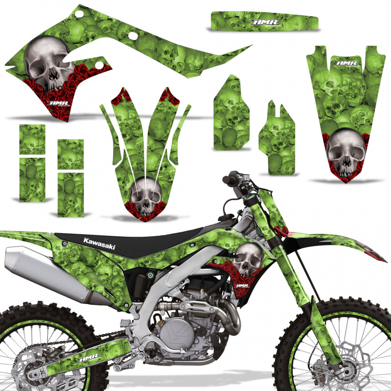 Bone Collector Green with number plates for Kawasaki KX450F 2019-2023