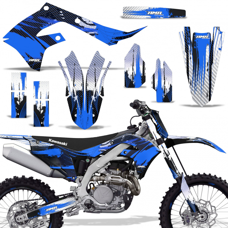 Carbon-X Blue with number plates for Kawasaki KX450F 2019-2023