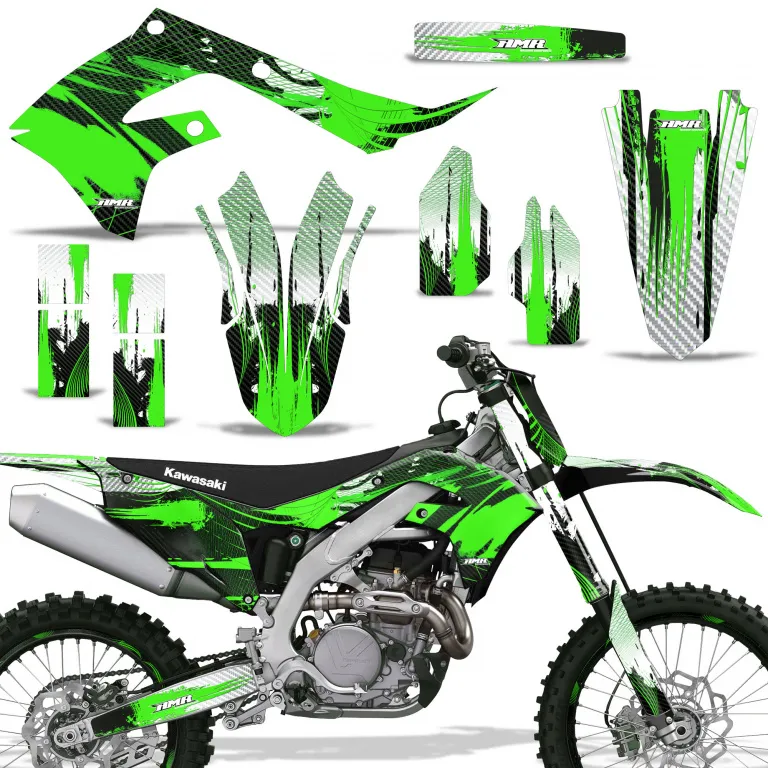 Carbon-X Grün mit Nummernfeldern für Kawasaki KX450F 2019-2023