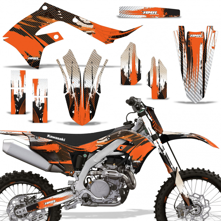 Carbon-X Orange with number plates for Kawasaki KX450F 2019-2023