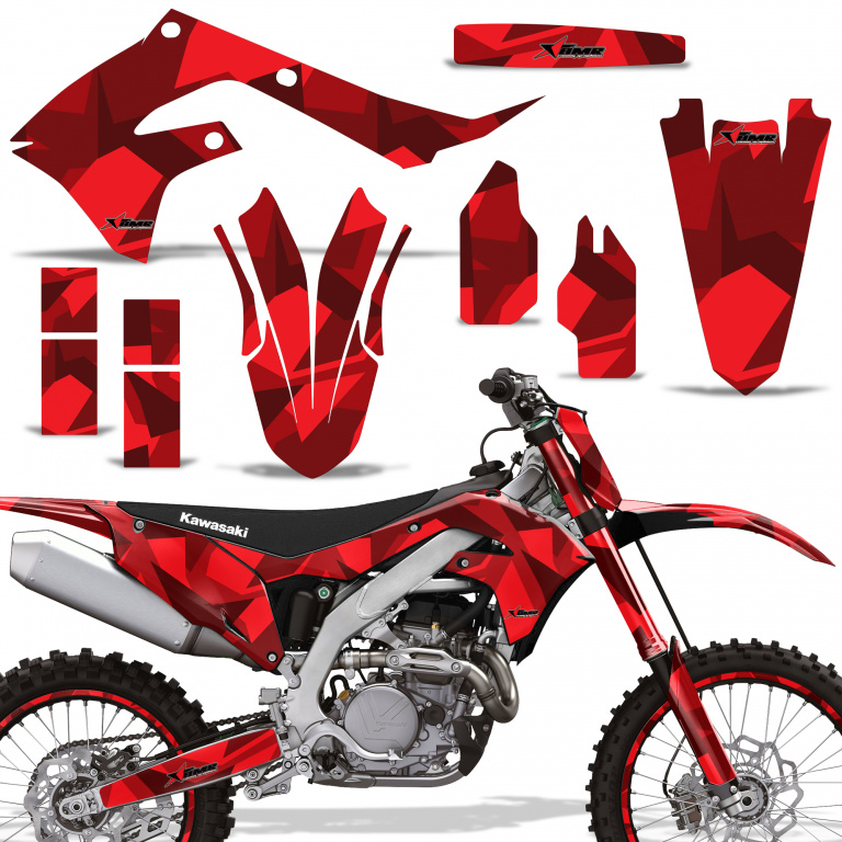 Special Forces Red with number plates for Kawasaki KX450F 2019-2023