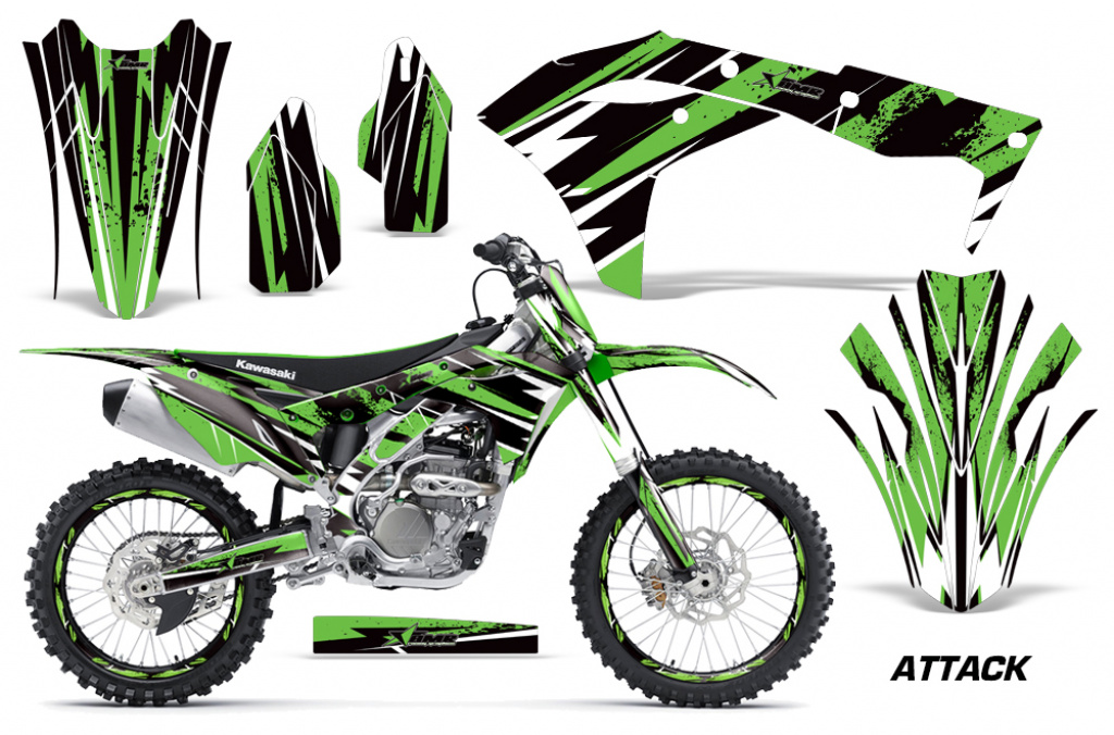 Attack Grün mit Nummernfeldern für Kawasaki KX250F/KFX250 2017-2020