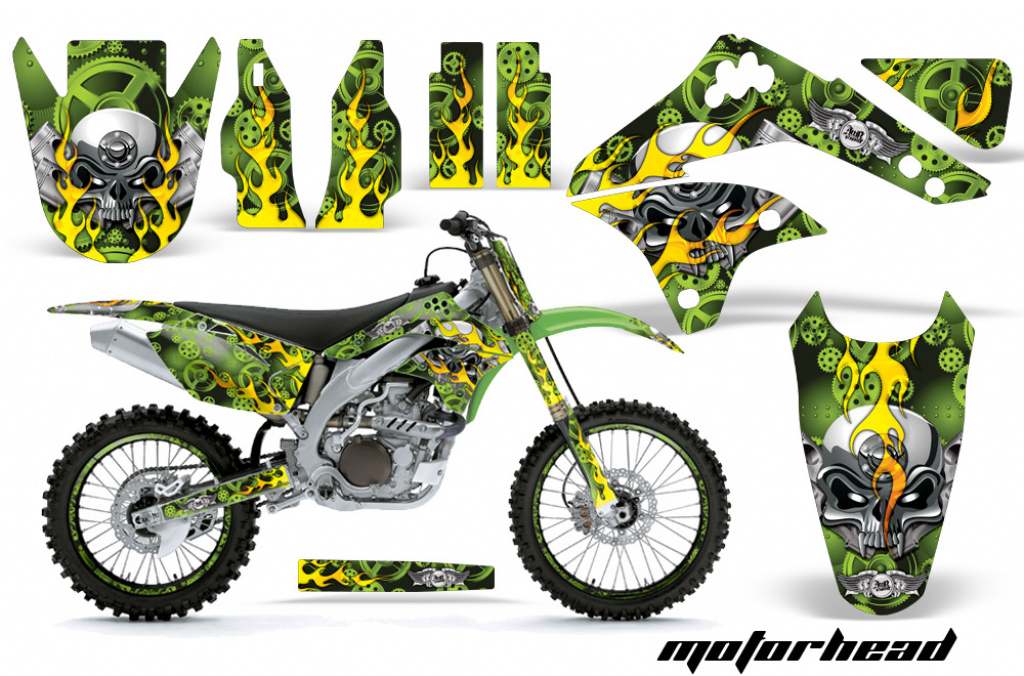Motorhead Green with number plates for Kawasaki KX450F 2006-2008