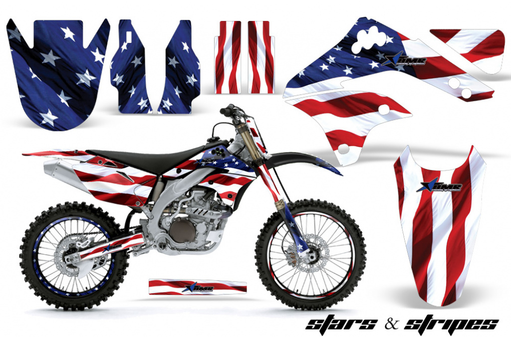 Stars and Stripes with number plates for Kawasaki KX450F 2006-2008