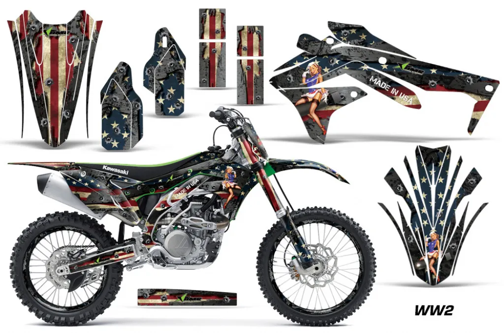 World War 2 mit Nummernfeldern für Kawasaki KX450F 2016-2018