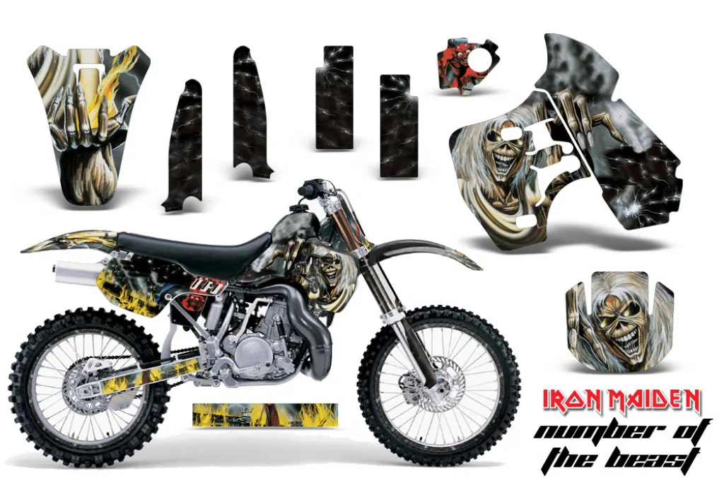 Iron Maiden - Number of the beast mit Nummernfeldern für Kawasaki KX500 1988-2004